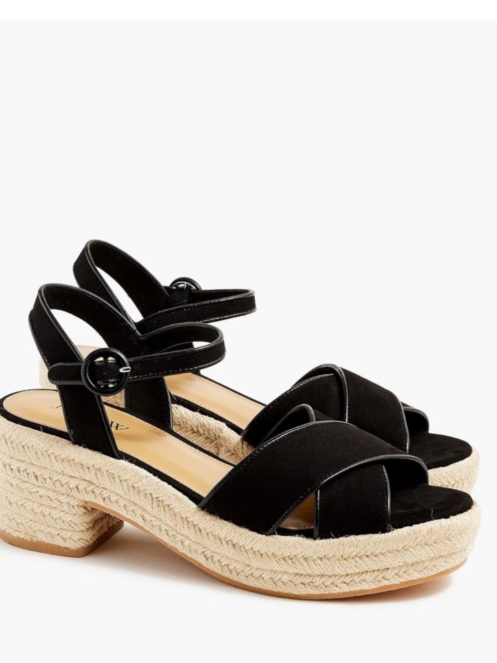 J Crew platform Espadrille Heeled Sandals in black